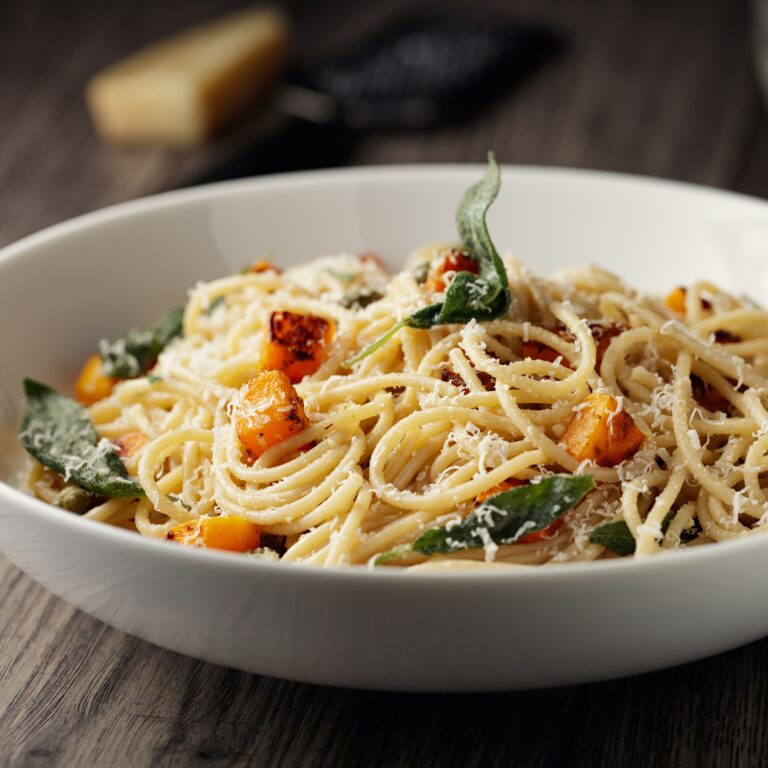 Spaghetti in Kürbissauce